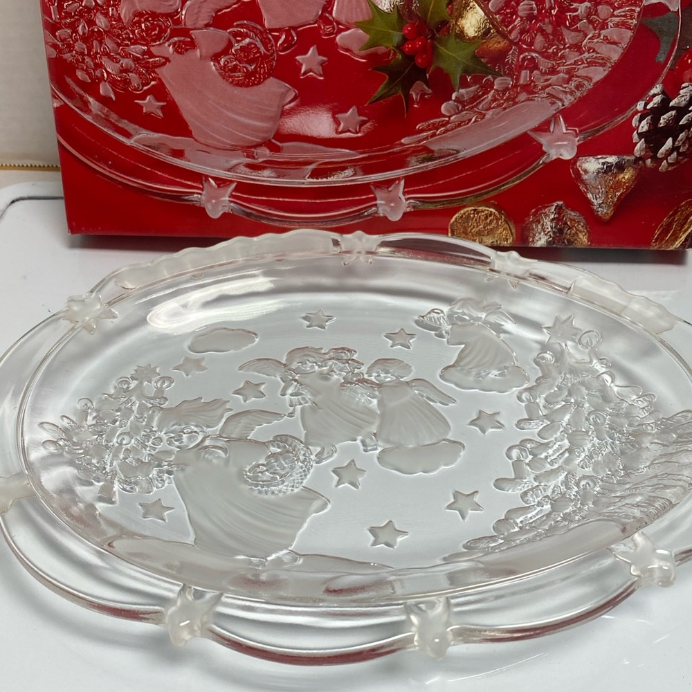 Mikasa holiday lights, sweet dish frosted plate made in Germany